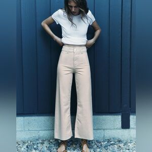 Zara High Waist Marine Straight Jeans, Sand color, Sz 2